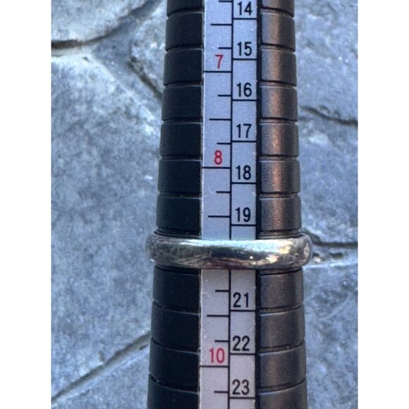 Sterling Silver Ring Green Adventurine Oval Cabochon Size 9 India Vintage - Picture 9 of 9